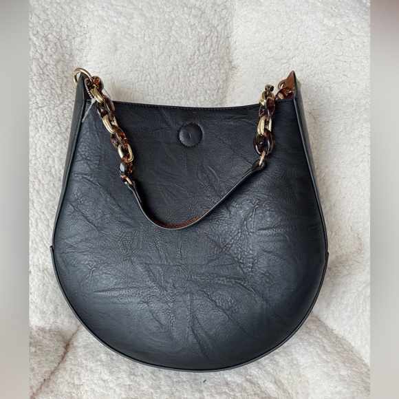 HandBag Black & Brown Faux Leather - Picture 3 of 8